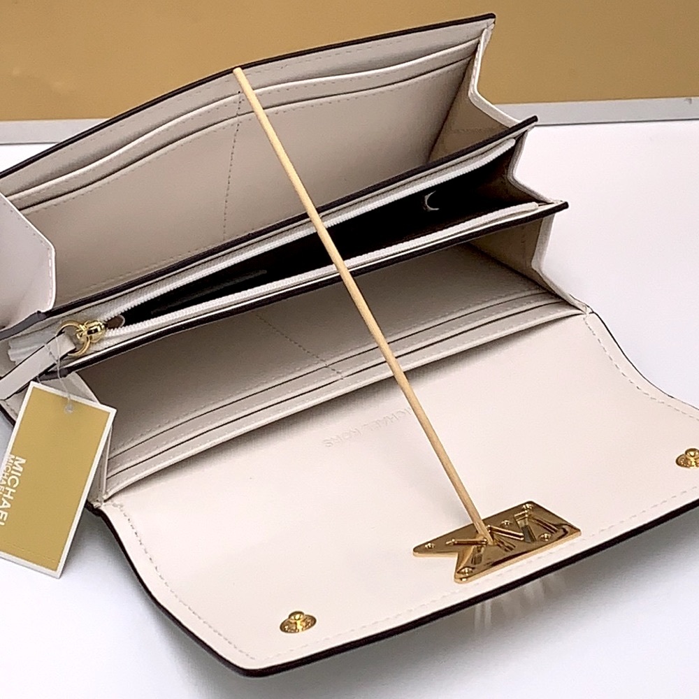 NWT MICHAEL KORS MIMI LARGE BIFOLD WALLET OPTIC WHITE COLOR - Picture 3 of 16